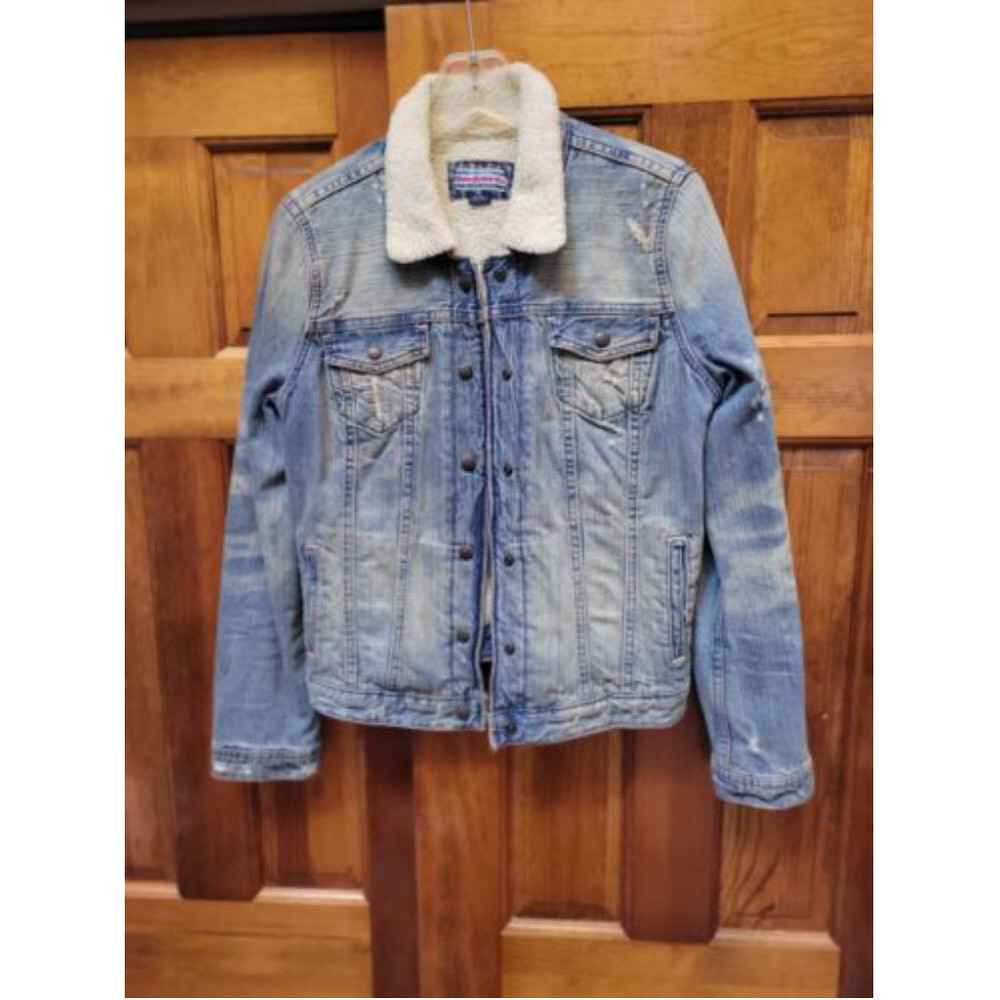 Rare Vintage Ralph Lauren Polo Jean Co. Denim Sherpa Lined Jacket Women's Medium